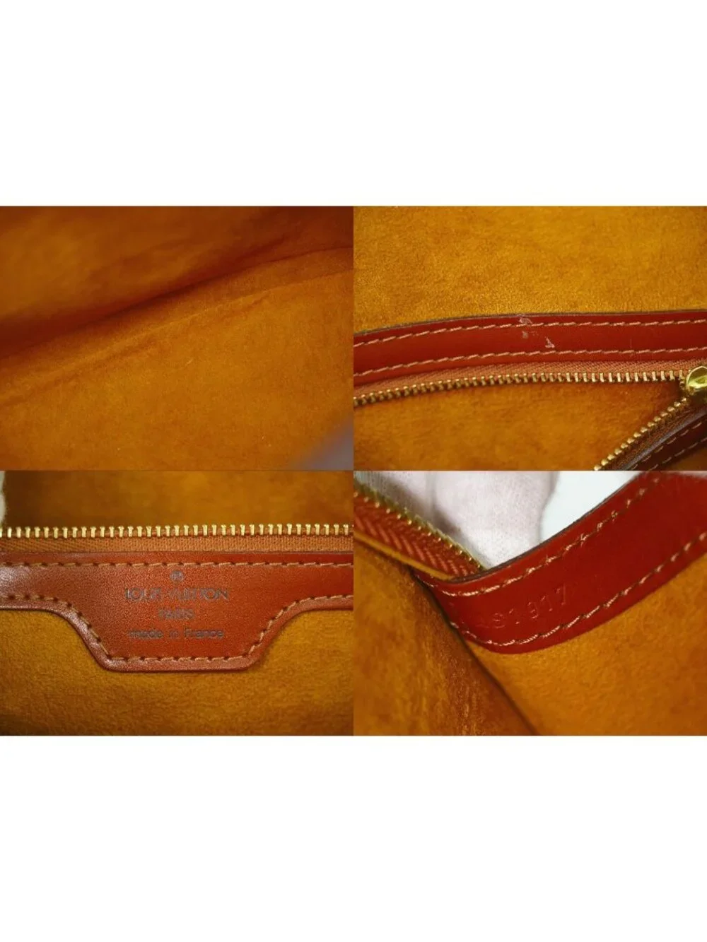 Louis Vuitton LV Lussac Epi Leather Shoulder Bag Tote Brown